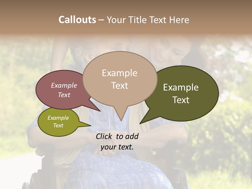 Senior Woman In A Wheelchair With Her Granddaughter PowerPoint Template