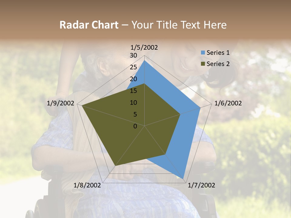 Senior Woman In A Wheelchair With Her Granddaughter PowerPoint Template