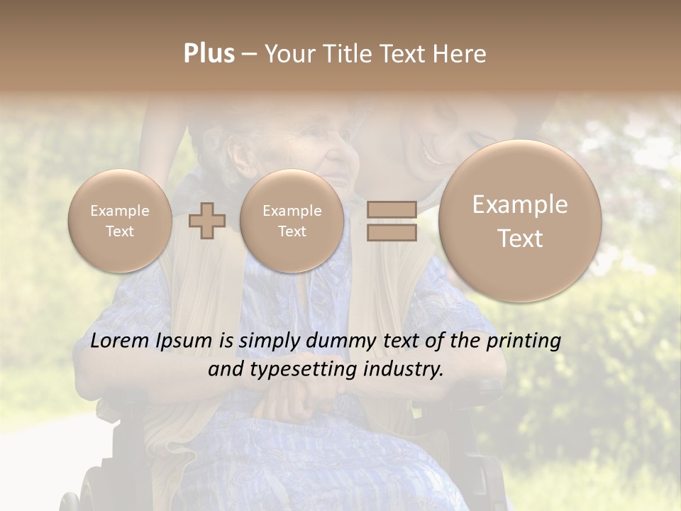 Senior Woman In A Wheelchair With Her Granddaughter PowerPoint Template