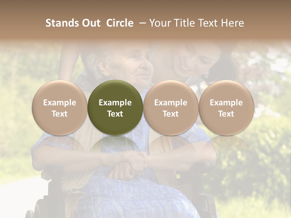 Senior Woman In A Wheelchair With Her Granddaughter PowerPoint Template