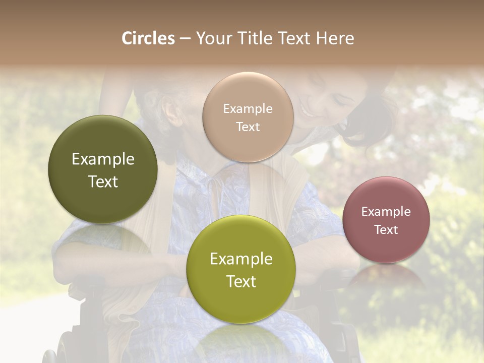 Senior Woman In A Wheelchair With Her Granddaughter PowerPoint Template