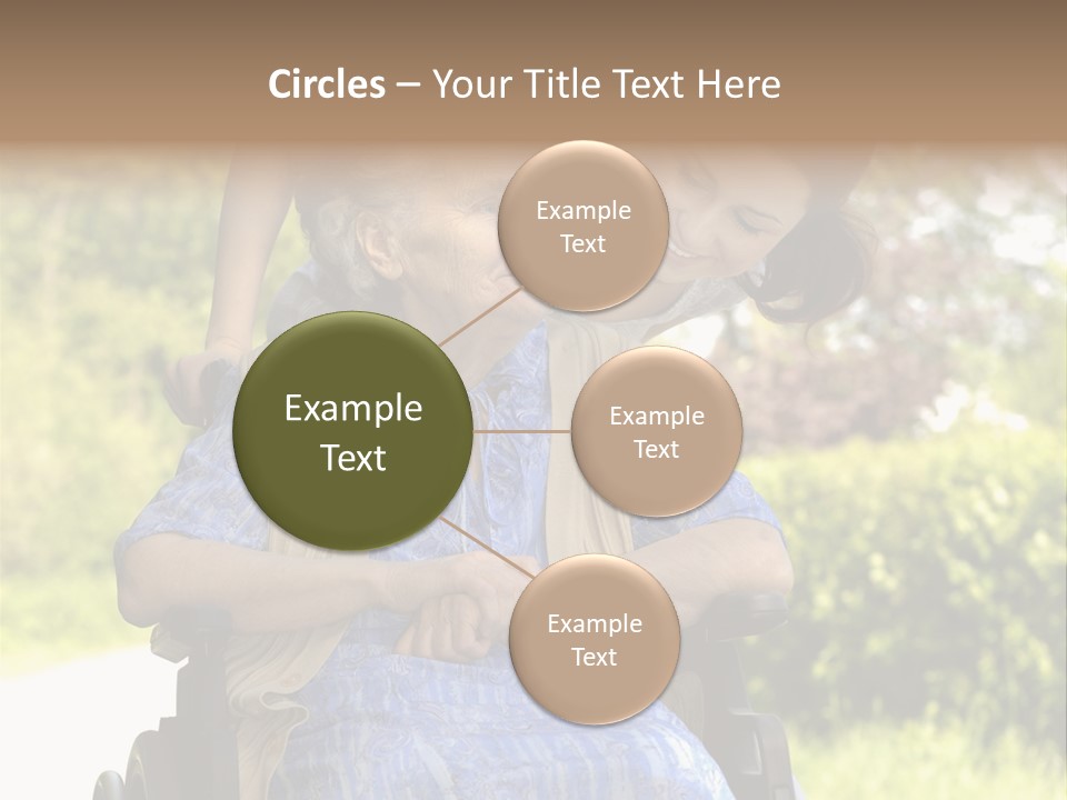 Senior Woman In A Wheelchair With Her Granddaughter PowerPoint Template