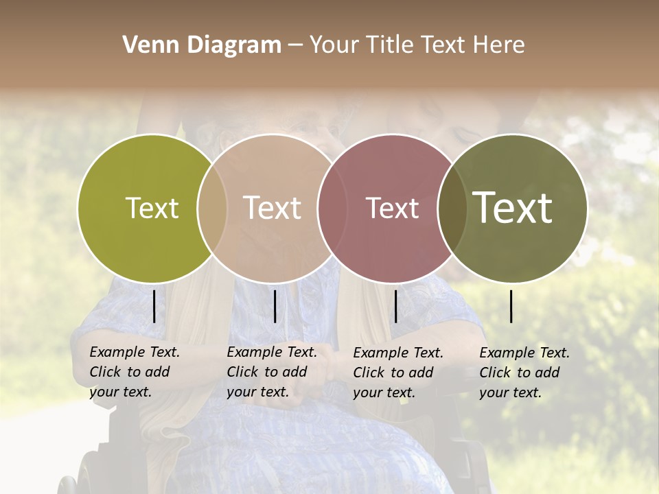 Senior Woman In A Wheelchair With Her Granddaughter PowerPoint Template
