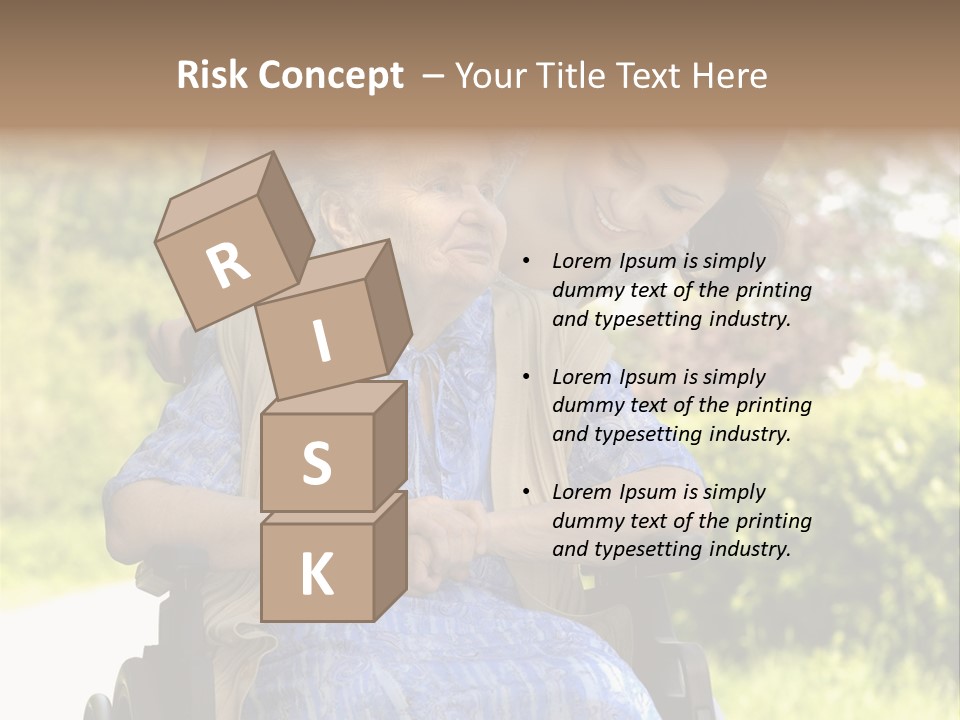 Senior Woman In A Wheelchair With Her Granddaughter PowerPoint Template