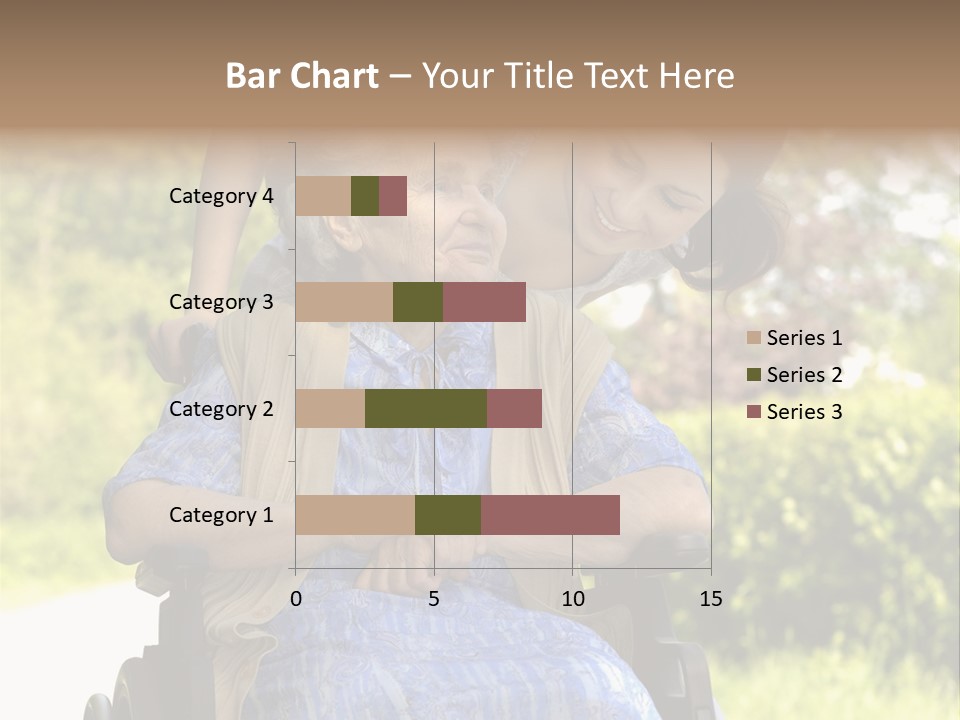 Senior Woman In A Wheelchair With Her Granddaughter PowerPoint Template