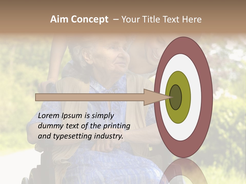 Senior Woman In A Wheelchair With Her Granddaughter PowerPoint Template