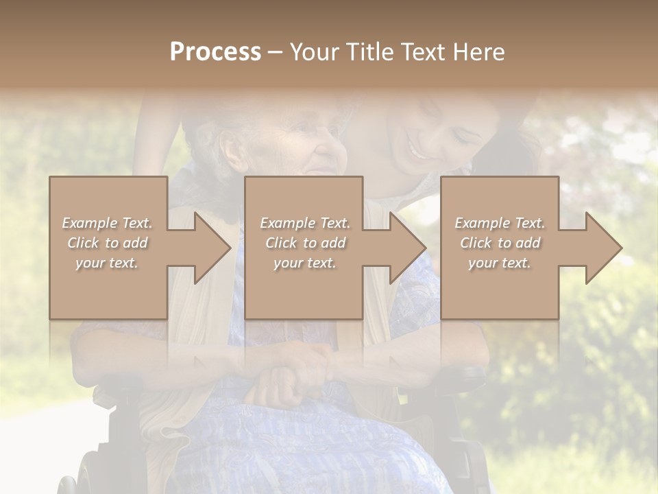 Senior Woman In A Wheelchair With Her Granddaughter PowerPoint Template