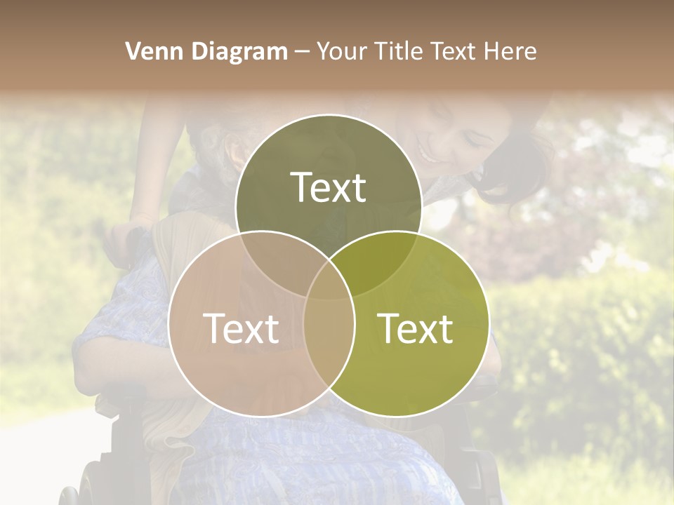 Senior Woman In A Wheelchair With Her Granddaughter PowerPoint Template