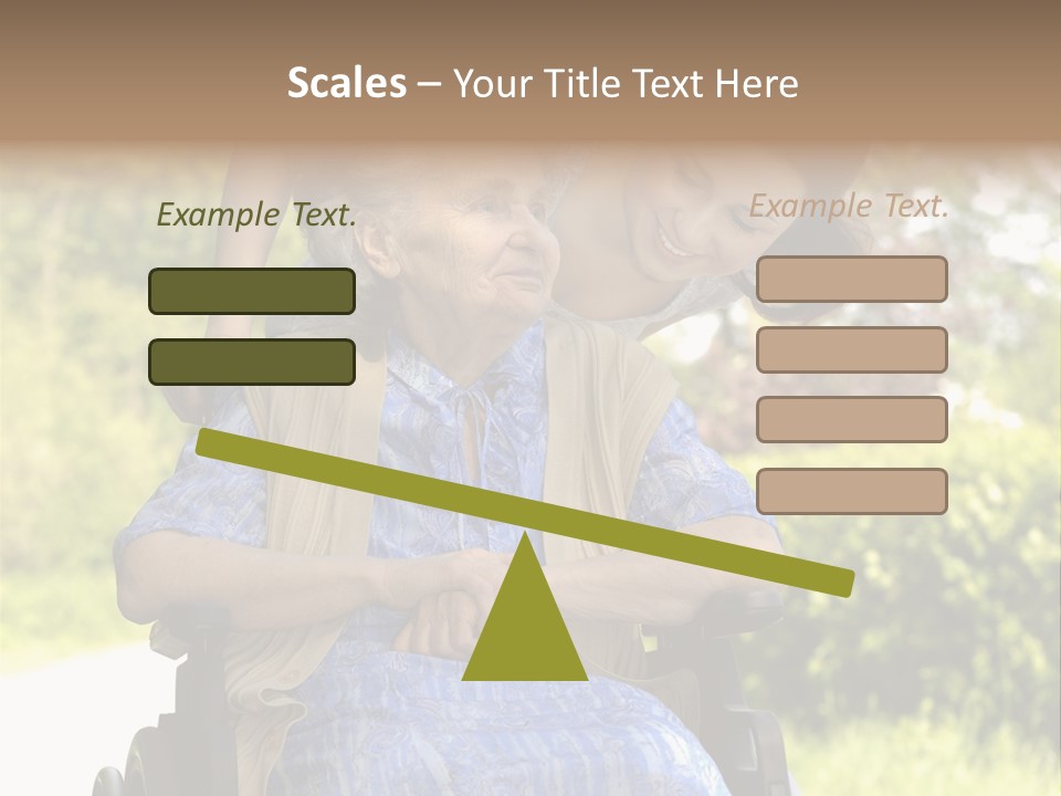 Senior Woman In A Wheelchair With Her Granddaughter PowerPoint Template