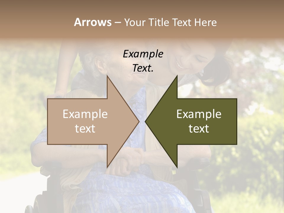 Senior Woman In A Wheelchair With Her Granddaughter PowerPoint Template