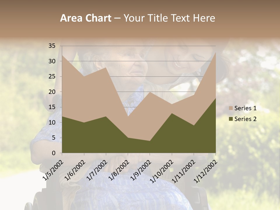 Senior Woman In A Wheelchair With Her Granddaughter PowerPoint Template