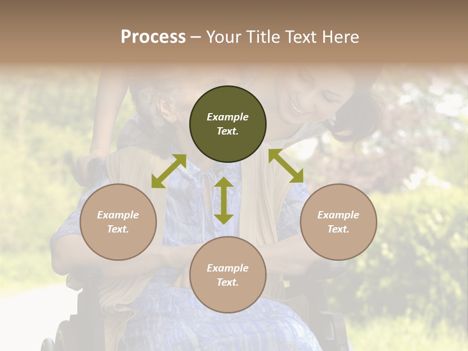 Senior Woman In A Wheelchair With Her Granddaughter PowerPoint Template