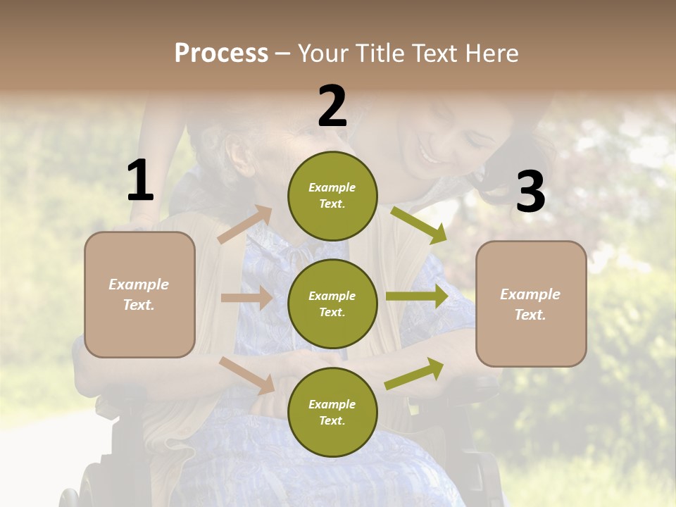 Senior Woman In A Wheelchair With Her Granddaughter PowerPoint Template