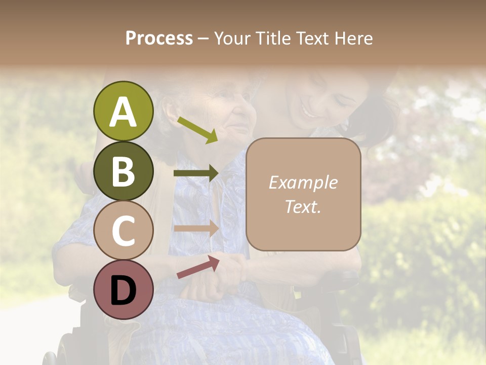 Senior Woman In A Wheelchair With Her Granddaughter PowerPoint Template