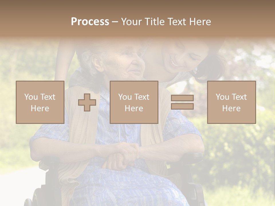 Senior Woman In A Wheelchair With Her Granddaughter PowerPoint Template