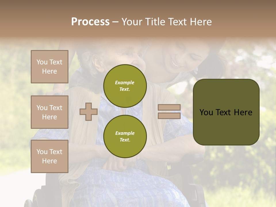 Senior Woman In A Wheelchair With Her Granddaughter PowerPoint Template