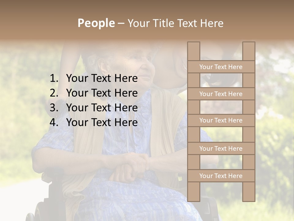 Senior Woman In A Wheelchair With Her Granddaughter PowerPoint Template