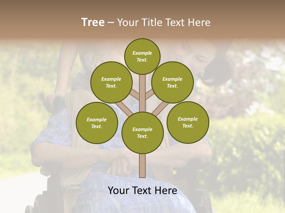 Senior Woman In A Wheelchair With Her Granddaughter PowerPoint Template