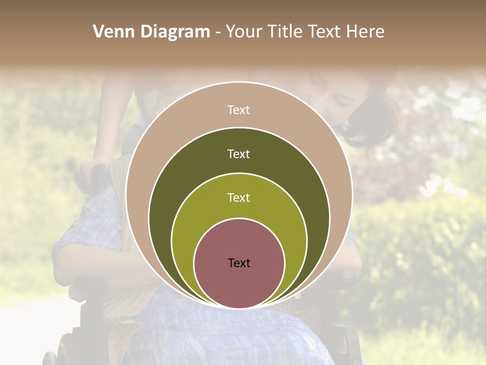 Senior Woman In A Wheelchair With Her Granddaughter PowerPoint Template