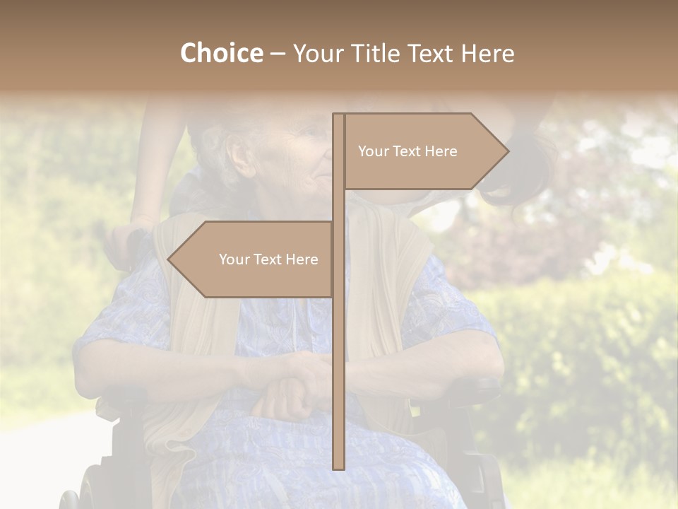 Senior Woman In A Wheelchair With Her Granddaughter PowerPoint Template