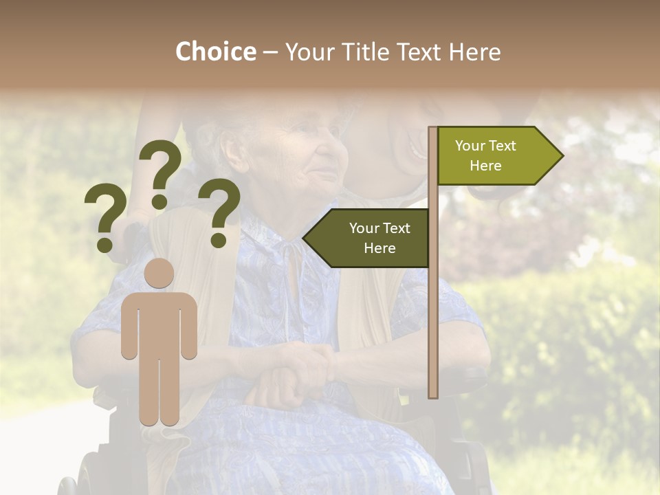 Senior Woman In A Wheelchair With Her Granddaughter PowerPoint Template