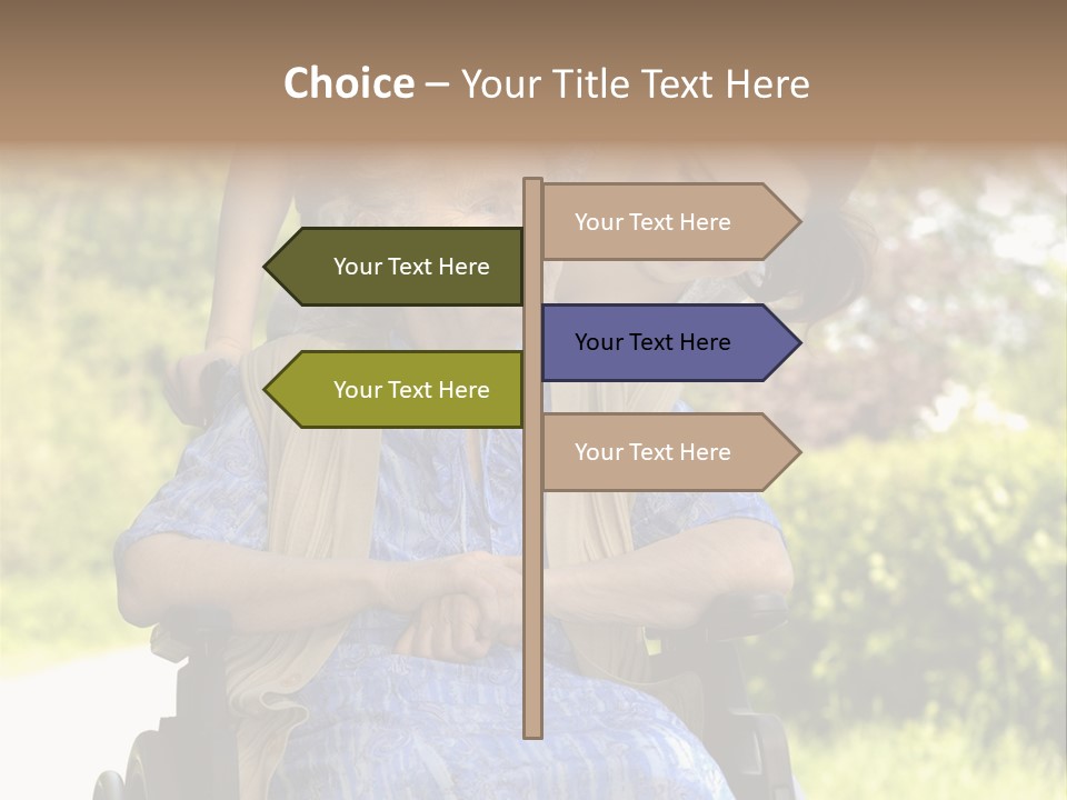 Senior Woman In A Wheelchair With Her Granddaughter PowerPoint Template