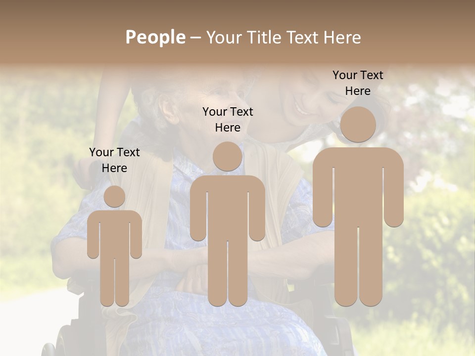 Senior Woman In A Wheelchair With Her Granddaughter PowerPoint Template