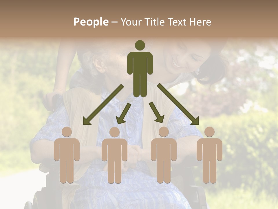 Senior Woman In A Wheelchair With Her Granddaughter PowerPoint Template