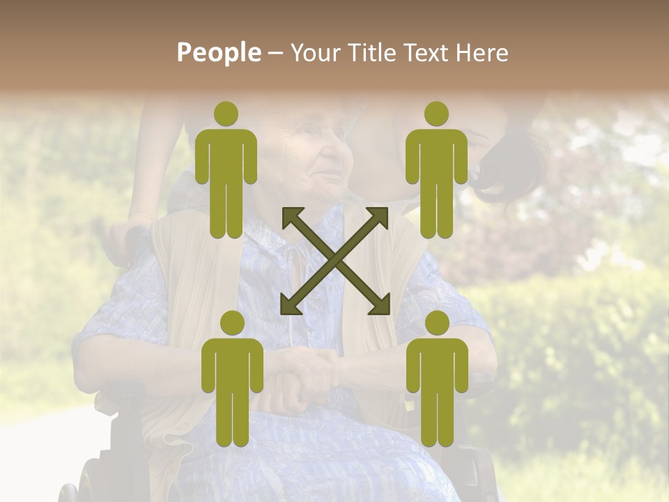Senior Woman In A Wheelchair With Her Granddaughter PowerPoint Template