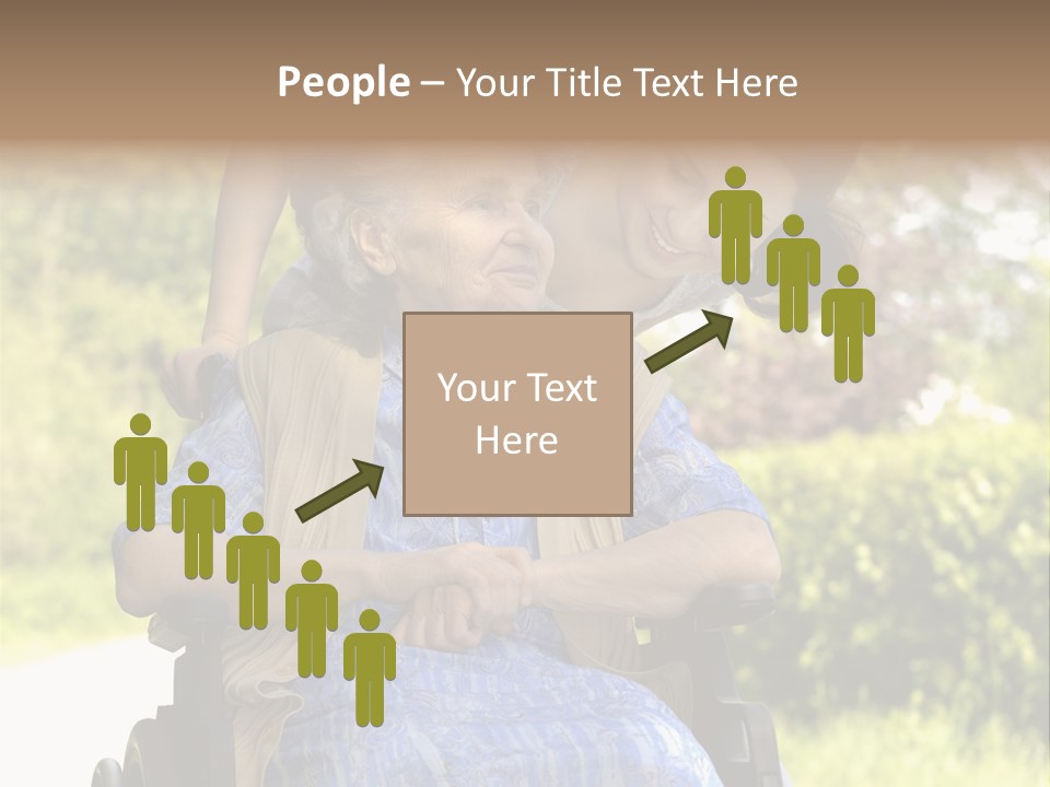 Senior Woman In A Wheelchair With Her Granddaughter PowerPoint Template