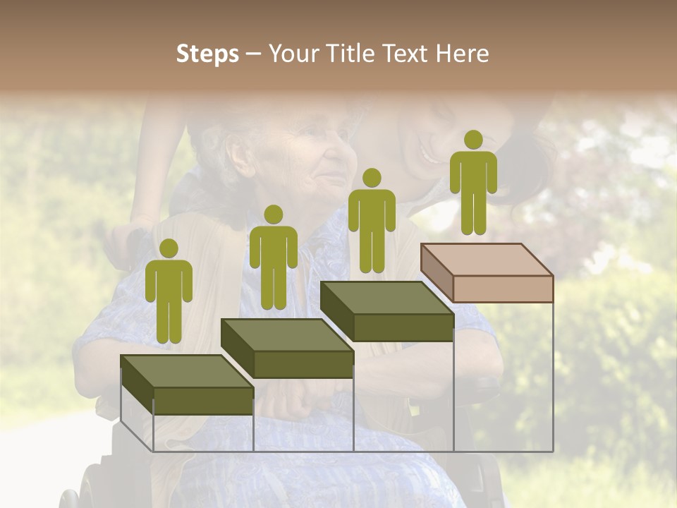 Senior Woman In A Wheelchair With Her Granddaughter PowerPoint Template