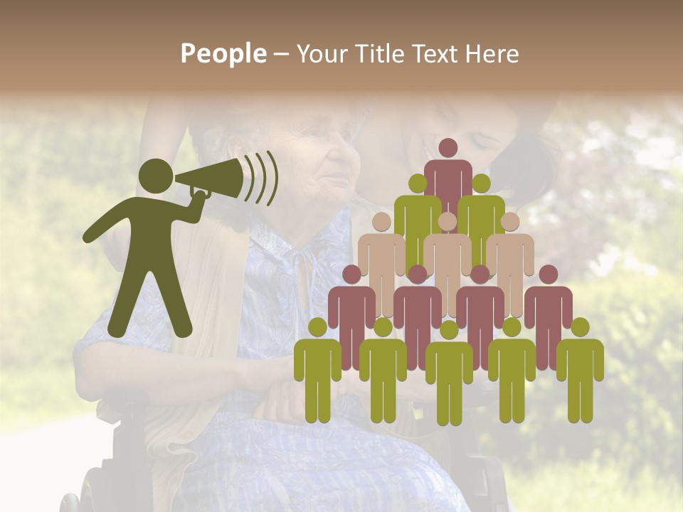 Senior Woman In A Wheelchair With Her Granddaughter PowerPoint Template