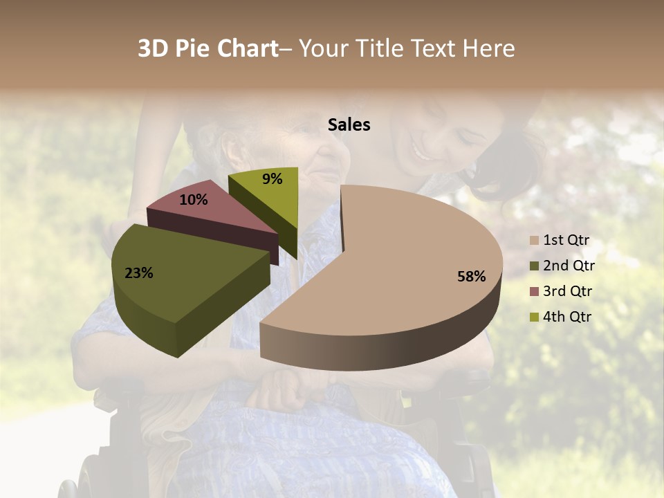 Senior Woman In A Wheelchair With Her Granddaughter PowerPoint Template