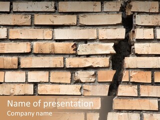 Cracked Brick Wall PowerPoint Template