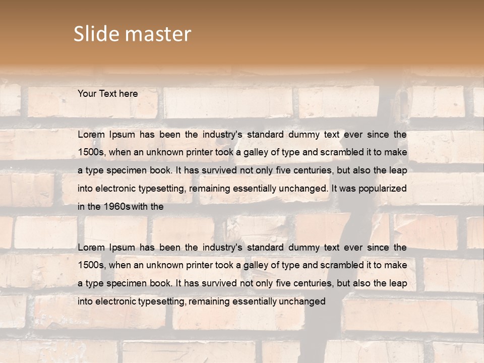 Cracked Brick Wall PowerPoint Template