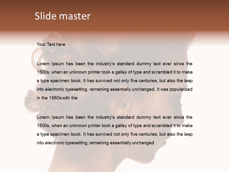 Close-Up Bridal Hair Young Beautiful Brunettes On A White Background PowerPoint Template