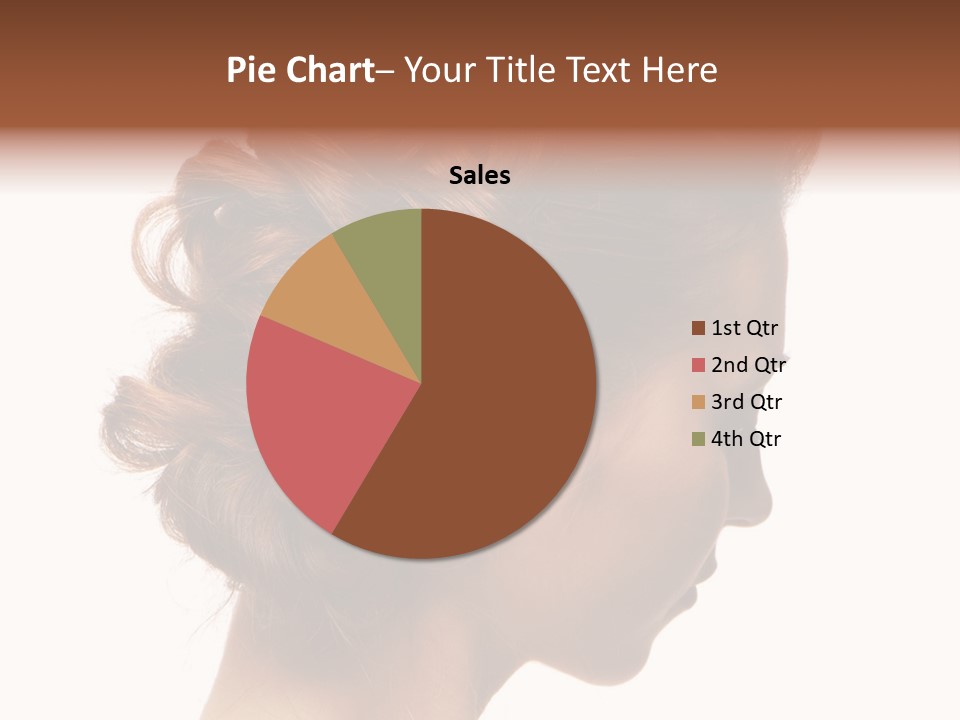 Close-Up Bridal Hair Young Beautiful Brunettes On A White Background PowerPoint Template