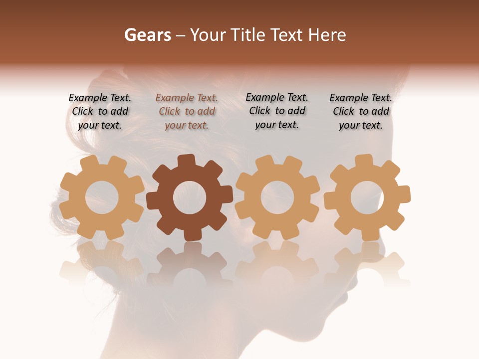 Close-Up Bridal Hair Young Beautiful Brunettes On A White Background PowerPoint Template