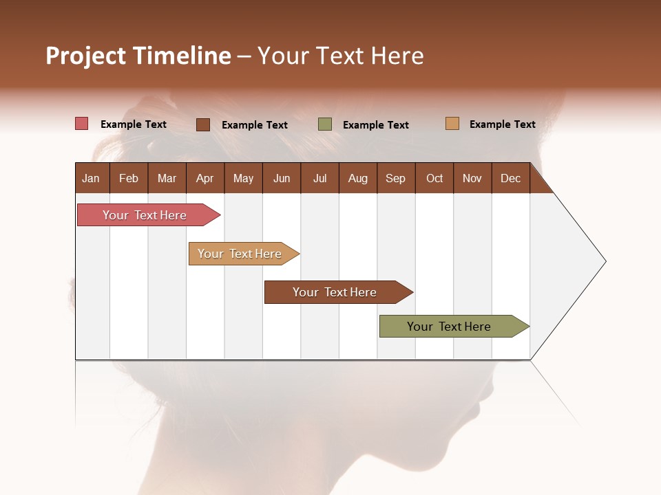 Close-Up Bridal Hair Young Beautiful Brunettes On A White Background PowerPoint Template