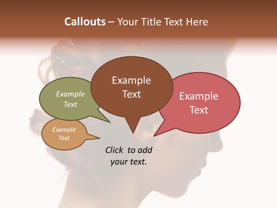 Close-Up Bridal Hair Young Beautiful Brunettes On A White Background PowerPoint Template