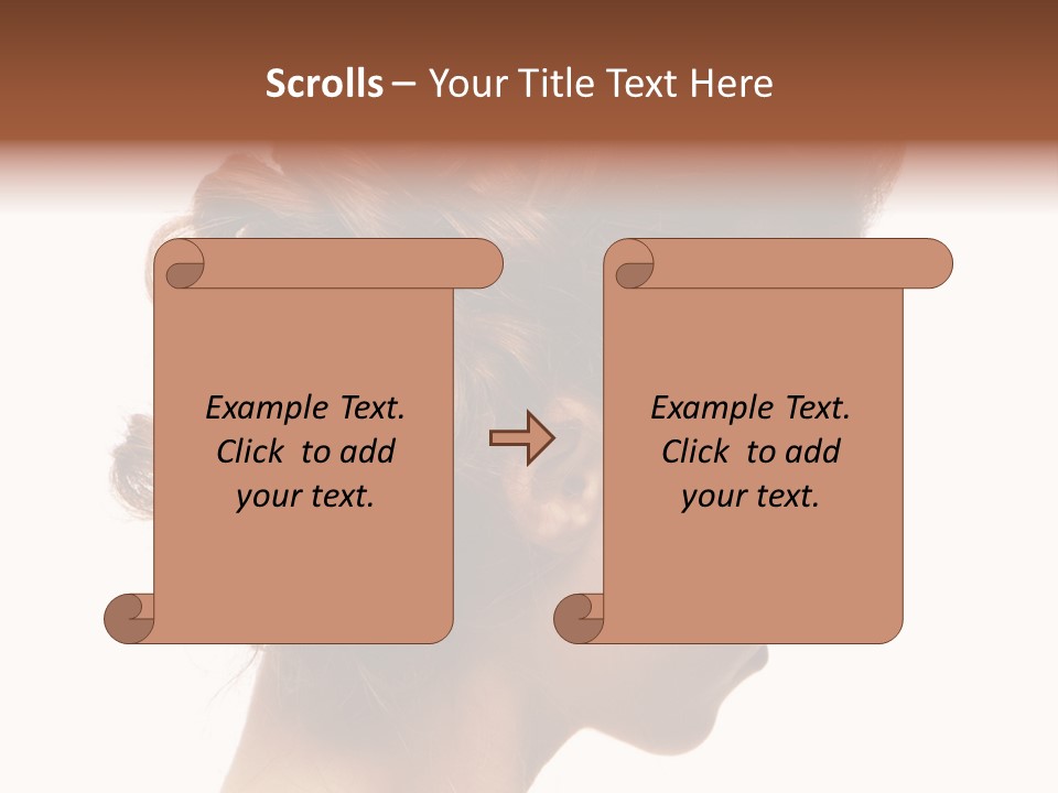 Close-Up Bridal Hair Young Beautiful Brunettes On A White Background PowerPoint Template