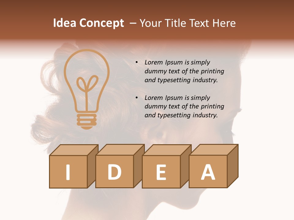 Close-Up Bridal Hair Young Beautiful Brunettes On A White Background PowerPoint Template