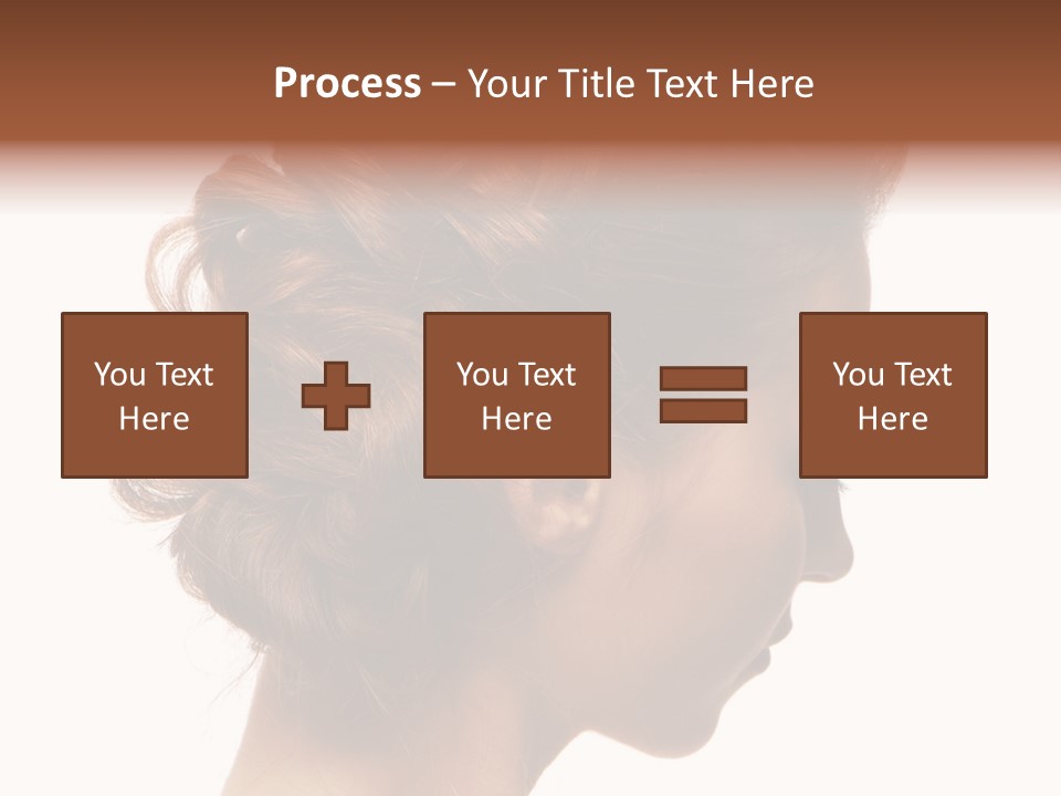 Close-Up Bridal Hair Young Beautiful Brunettes On A White Background PowerPoint Template