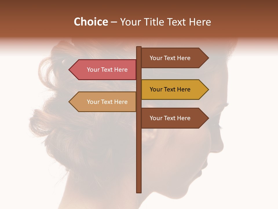 Close-Up Bridal Hair Young Beautiful Brunettes On A White Background PowerPoint Template