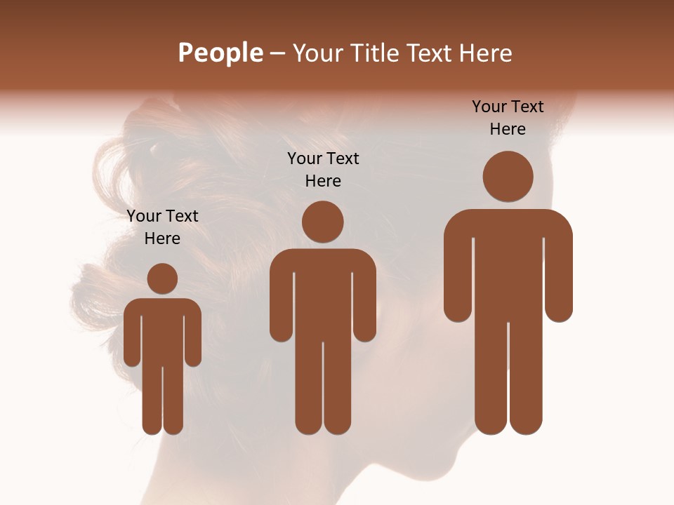 Close-Up Bridal Hair Young Beautiful Brunettes On A White Background PowerPoint Template