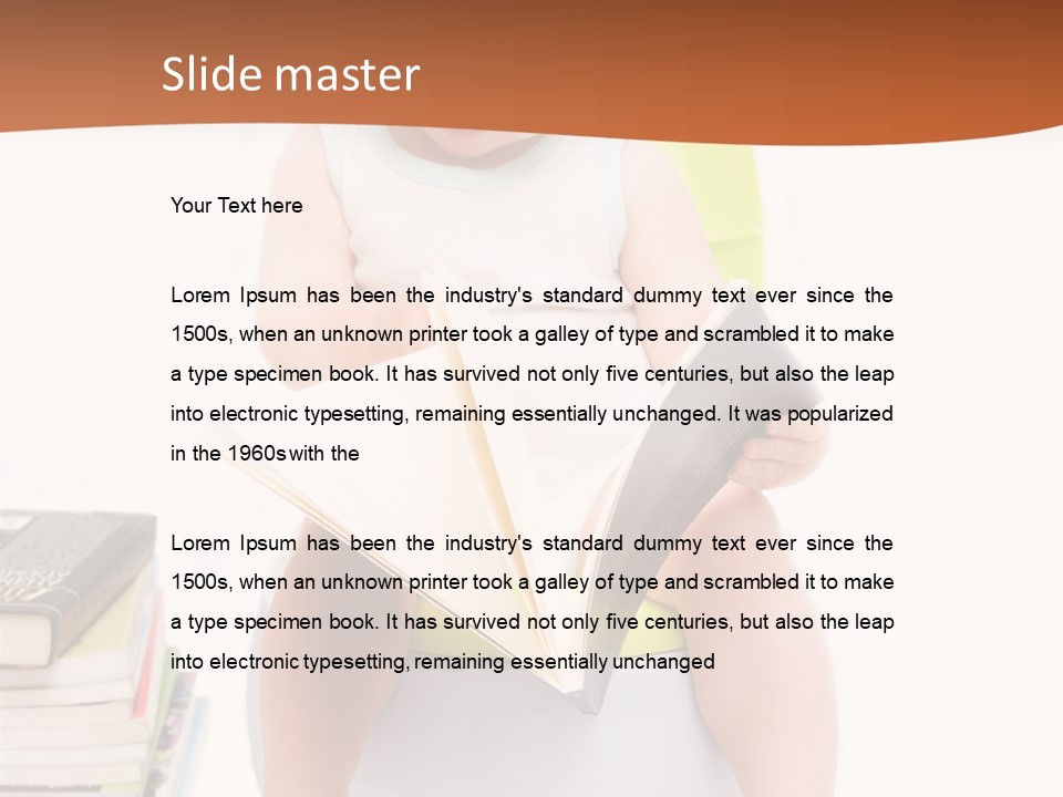 The Little Boy Sits On A Chamber-Pot And Reads The Book PowerPoint Template