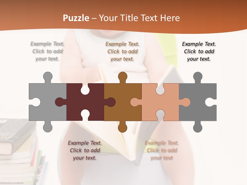 The Little Boy Sits On A Chamber-Pot And Reads The Book PowerPoint Template