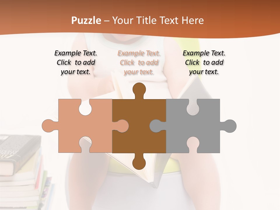 The Little Boy Sits On A Chamber-Pot And Reads The Book PowerPoint Template