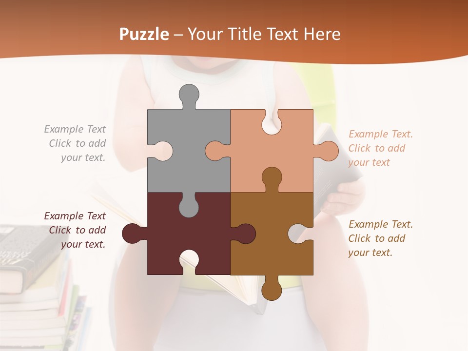 The Little Boy Sits On A Chamber-Pot And Reads The Book PowerPoint Template