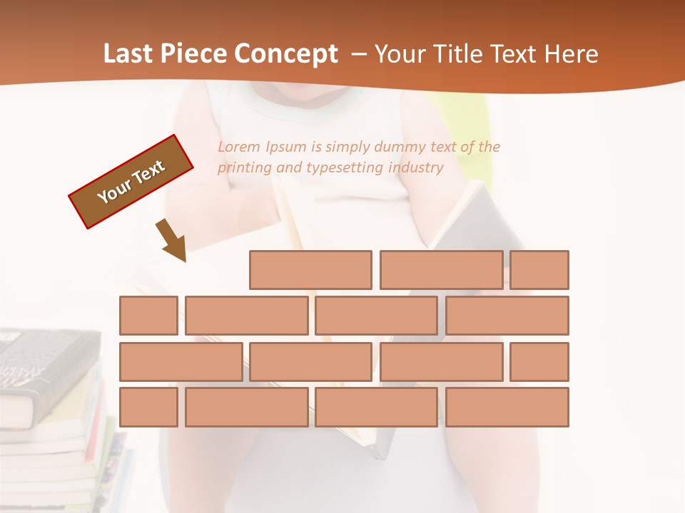 The Little Boy Sits On A Chamber-Pot And Reads The Book PowerPoint Template